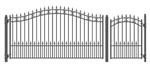 ST. PETERSBURG Style Steel Swing Single Driveway 14' x 4' with Pedestrian Gate