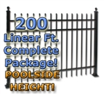 200 ft Complete Spear Top Residential Aluminum Fence 54" Pool Fencing Package
