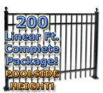 200 ft Complete Elegant Residential Aluminum Fence 54" Pool Fencing Package