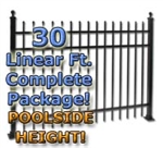 30 ft Complete Spear Top Residential Aluminum Fence 54" Pool Fencing Package