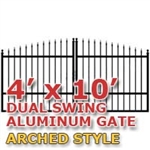4' x 10' Residential Dual Aluminum Arch Style Driveway Gate