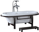 Modern Style Soaking Bathtub with Floor Faucet & Step Included