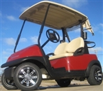 48V Maroon Club Car Precedent Electric Golf Cart With Custom Rims And Tires