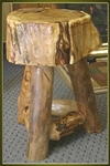 Brand New Rustic Furniture Suncracked Tripod End Table with Aspen Supports