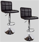 2 Black Swivel Elegant PU Leather Modern Adjustable Hydraulic Bar Stools