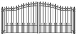 Prague Dual Swing Iron Driveway Gate 18' x 6'3"
