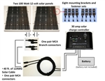 Brand New 200W Solar Panel Complete Kit