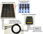 Brand New 100W Solar Panel Complete Kit