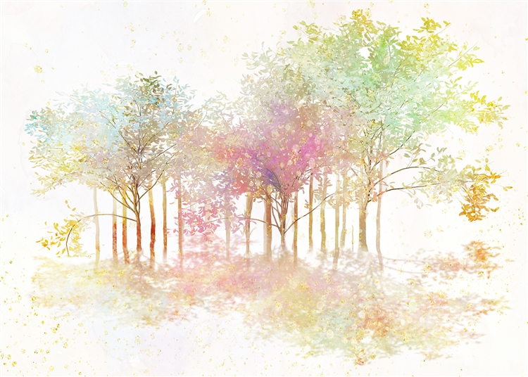 Pastel Robina Trees by Hal Halli