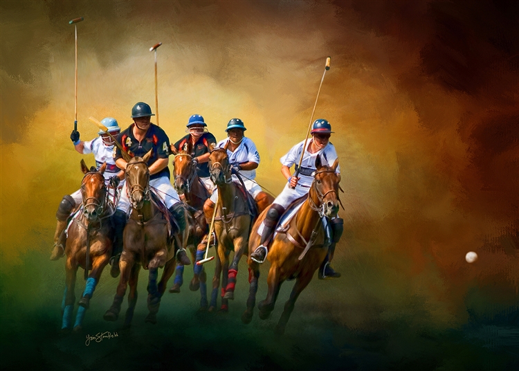 Keep your Eye on the Ball - Polo players by Lois Stanfield