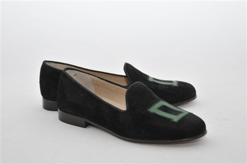 Men's Dartmouth Black Suede Green "D" Loafer