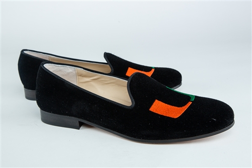 Women's University of Miami Black Suede Full Loafer