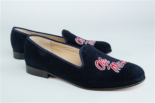 Women's University of Mississippi Blue Suede Loafer "Ole Miss"