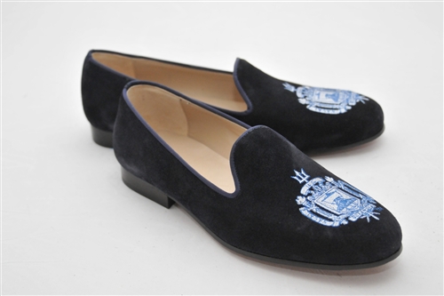 WOMEN'S United States Naval Academy "Crest" Navy Suede Loafer