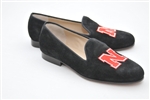 Women's UNIVERSITY OF NEBRASKA Black Suede Loafer