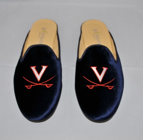 Women's VIRGINIA Blue Velvet Mule