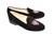 Women's Wesleyan University Crest Black Suede Loafer