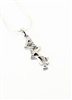 Sterling Silver Staggered Lavaliere with Lab-Created Diamonds
