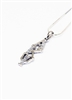 Sterling Silver Vertical Lavaliere with Lab-Created Diamonds