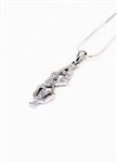 Sterling Silver Vertical Lavaliere with Lab-Created Diamonds