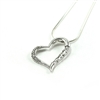 Sterling Silver Heart Pendant with Lab-Created Diamonds