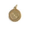 Gold Filigree Charm with Engraved Letters