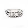 Ladies Sterling Silver Ring with Lab-Created Diamonds