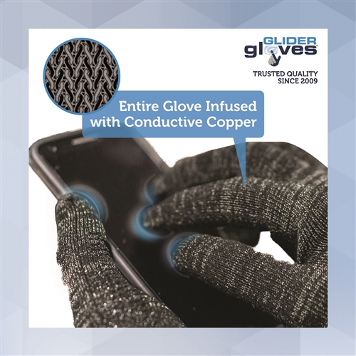Glider Gloves Lightweight, Slim Fit Touchscreen Gloves - Black