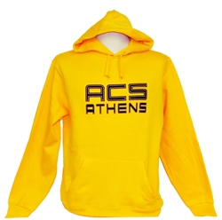 S07_Yellow Hooded Sweatshirt with Large ACS Athens Logo