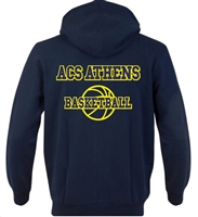 SA01_Hooded Sweatshirt with Small Lancer Logo on Front & Large ACS Athens Basketball Logo on Back