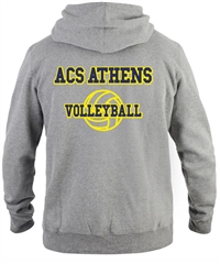 SA02_Hooded Sweatshirt with Small Lancer Logo on Front & Large ACS Athens Volleyball Logo on Back