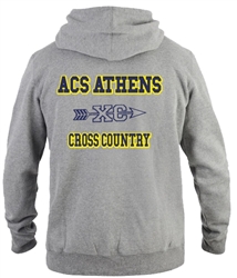 SA04_Hooded Sweatshirt with Small Lancer Logo on Front & Large ACS Athens Cross Country Logo on Back