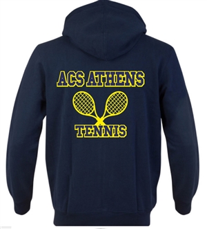 SA05_Hooded Sweatshirt with Small Lancer Logo on Front & Large ACS Athens Tennis Logo on Back