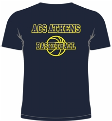 ST01_Short sleeve T-Shirt with small Lancer Logo on Front & large ACS Athens Basketball Logo on Back