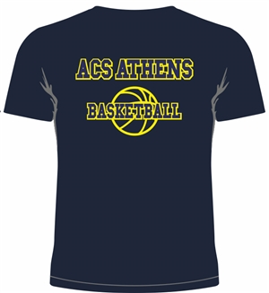 ST01_Short sleeve T-Shirt with small Lancer Logo on Front & large ACS Athens Basketball Logo on Back