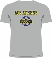 ST02_Short sleeve T-Shirt with small Lancer Logo on Front & large ACS Athens Soccer Logo on Back