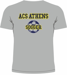 ST02_Short sleeve T-Shirt with small Lancer Logo on Front & large ACS Athens Soccer Logo on Back