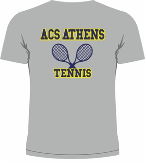ST04_Short sleeve T-Shirt with small Lancer Logo on Front & large ACS Athens Tennis Logo on Back