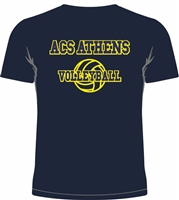 ST06_Short sleeve T-Shirt with small Lancer Logo on Front & large ACS Athens Volleyball Logo on Back