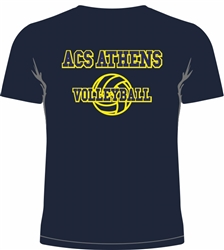 ST06_Short sleeve T-Shirt with small Lancer Logo on Front & large ACS Athens Volleyball Logo on Back