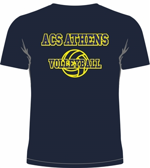 ST06_Short sleeve T-Shirt with small Lancer Logo on Front & large ACS Athens Volleyball Logo on Back