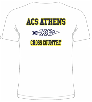 ST07_Short sleeve T-Shirt with small Lancer Logo on Front & large ACS Athens Cross Country Logo on Back