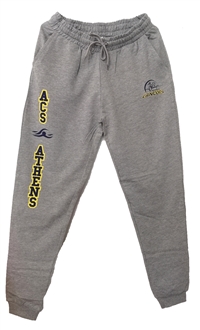 SW03_Grey Sweatpants with small Lancers Logo and ACS Athens Swimming Logo
