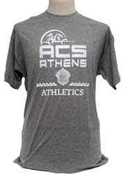 T13_Oxford (Sport) Gray Short Sleeve T-Shirt with Large ACS Athens Athletics Logo and Lancer