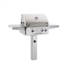 AOG 24-in In-Ground Post Mount Grill "T" Series with Backburner and Rotisserie Kit