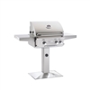 AOG 24-in Patio Post Mount Grill "L" Series with Back Burner and Rotisserie Kit