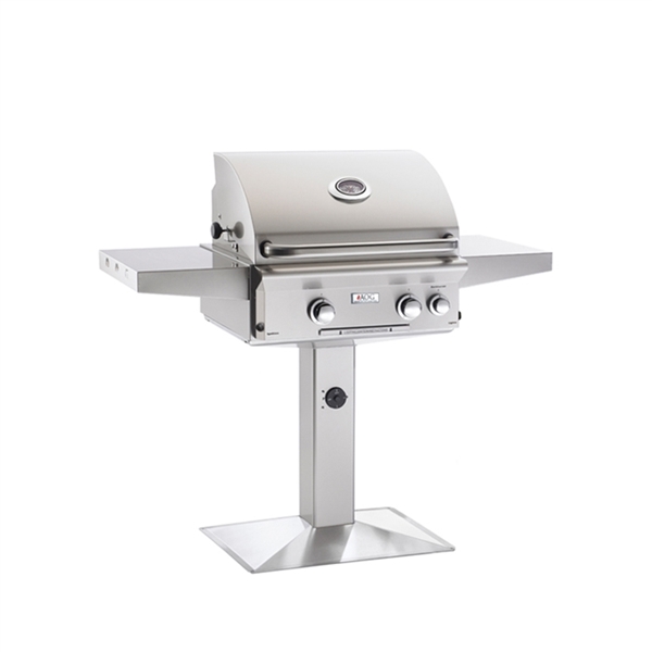 AOG 24-in Patio Post Mount Grill "L" Series with Back Burner and Rotisserie Kit