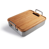 Napoleon Premium Stainless Steel Roasting Pan with Bamboo Cutting Board