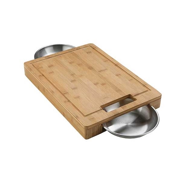 Napoleon Pro Cutting Board With Stainless Steel Bowls