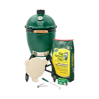 Big Green Egg Large Charcoal Kamado Package with IntEGGrated Nest & Handler